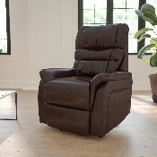 HERCULES Series Brown LeatherSoft Remote Powered Lift Recliner, CH-US-153062L-BRN-LEA-GG
