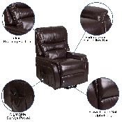 HERCULES Series Brown LeatherSoft Remote Powered Lift Recliner, CH-US-153062L-BRN-LEA-GG