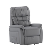 HERCULES Series Gray LeatherSoft Remote Powered Lift Recliner for Elderly, CH-US-153062L-GY-LEA-GG