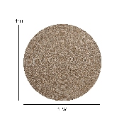 4 Foot Round Braided Design Natural Jute and Polyester Blend Indoor Area Rug, CI-19-3694-4-GG