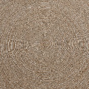 4 Foot Round Braided Design Natural Jute and Polyester Blend Indoor Area Rug, CI-19-3694-4-GG