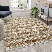 5' x 7' Handwoven Striped Jute Blend Area Rug in Natural Tones, CI-20-9354-57-GG
