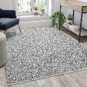 5' x 7' Handwoven Indoor/Outdoor Diamond Pattern Area Rug in Grey, CI-20-9397-57-BL-GG