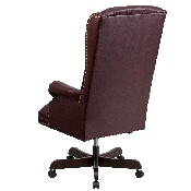 High Back Traditional Fully Tufted Burgundy LeatherSoft Executive Swivel Ergonomic Office Chair with Arms, CI-360-BY-GG