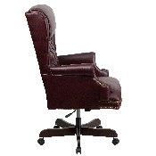 High Back Traditional Tufted Burgundy LeatherSoft Executive Ergonomic Office Chair with Oversized Headrest & Arms, CI-J600-BY-GG