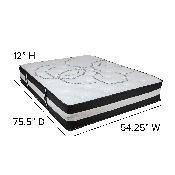Capri Comfortable Sleep Full 12 Inch CertiPUR-US Certified Foam Pocket Spring Mattress & 2 inch Gel Memory Foam Topper Bundle, CL-E230P-2M35-F-GG