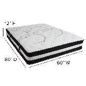 Capri Comfortable Sleep Queen 12 Inch CertiPUR-US Certified Foam Pocket Spring Mattress & 2 inch Gel Memory Foam Topper Bundle, CL-E230P-2M35-Q-GG