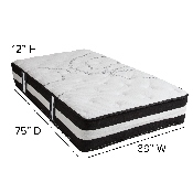 Capri Comfortable Sleep Twin 12 Inch CertiPUR-US Certified Foam Pocket Spring Mattress & 2 inch Gel Memory Foam Topper Bundle, CL-E230P-2M35-T-GG