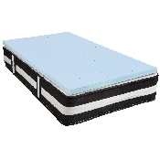 Capri Comfortable Sleep Twin 12 Inch CertiPUR-US Certified Foam Pocket Spring Mattress & 3 inch Gel Memory Foam Topper Bundle, CL-E230P-3M35-T-GG