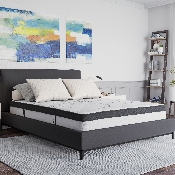Capri Comfortable Sleep 10 Inch CertiPUR-US Certified Hybrid Pocket Spring Mattress, Queen Mattress in a Box, CL-E230P-R-Q-10-GG
