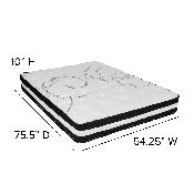 Capri Comfortable Sleep Full 10 Inch CertiPUR-US Certified Foam Pocket Spring Mattress & 2 inch Gel Memory Foam Topper Bundle, CL-E230P10-2M35-F-GG