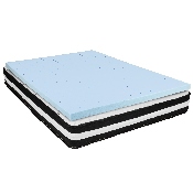 Capri Comfortable Sleep Full 10 Inch CertiPUR-US Certified Foam Pocket Spring Mattress & 3 inch Gel Memory Foam Topper Bundle, CL-E230P10-3M35-F-GG
