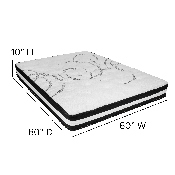Capri Comfortable Sleep Queen 10 Inch CertiPUR-US Certified Foam Pocket Spring Mattress & 3 inch Gel Memory Foam Topper Bundle, CL-E230P10-3M35-Q-GG