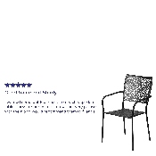 Commercial Grade Black Indoor-Outdoor Steel Patio Arm Chair with Square Back, CO-2-BK-GG