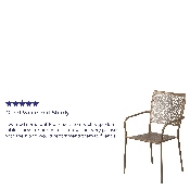 Commercial Grade Gold Indoor-Outdoor Steel Patio Arm Chair with Square Back, CO-2-GD-GG