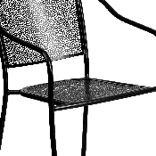 Commercial Grade Black Indoor-Outdoor Steel Patio Arm Chair with Round Back, CO-3-BK-GG