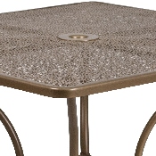 Commercial Grade 35.5" Square Gold Indoor-Outdoor Steel Patio Table, CO-6-GD-GG