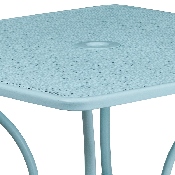 Commercial Grade 35.5" Square Sky Blue Indoor-Outdoor Steel Patio Table, CO-6-SKY-GG
