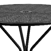 Commercial Grade 35.25" Round Black Indoor-Outdoor Steel Patio Table, CO-7-BK-GG