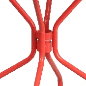 Commercial Grade 35.25" Round Coral Indoor-Outdoor Steel Patio Table, CO-7-RED-GG
