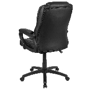 Flash Fundamentals Big & Tall 400 lb. Rated Black LeatherSoft Swivel Office Chair with Padded Arms, BIFMA Certified, CX-1179H-BK-GG