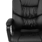 Flash Fundamentals Big & Tall 400 lb. Rated Black LeatherSoft Swivel Office Chair with Padded Arms, BIFMA Certified, CX-1179H-BK-GG