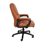 Flash Fundamentals Big & Tall 400 lb. Rated Brown LeatherSoft Swivel Office Chair with Padded Arms, BIFMA Certified, CX-1179H-BR-GG