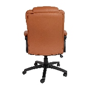 Flash Fundamentals Big & Tall 400 lb. Rated Brown LeatherSoft Swivel Office Chair with Padded Arms, BIFMA Certified, CX-1179H-BR-GG