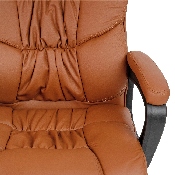 Flash Fundamentals Big & Tall 400 lb. Rated Brown LeatherSoft Swivel Office Chair with Padded Arms, BIFMA Certified, CX-1179H-BR-GG