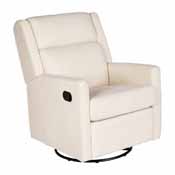 Cash Swivel Glider Rocker Recliner Chair, Manual 360 Degree Swivel Recliner Perfect for Living Room, Bedroom, or Nursery in Cream Upholstery, CY-RAC-536-CRM-GG