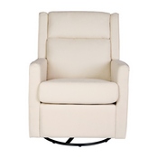 Cash Swivel Glider Rocker Recliner Chair, Manual 360 Degree Swivel Recliner Perfect for Living Room, Bedroom, or Nursery in Cream Upholstery, CY-RAC-536-CRM-GG