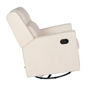 Cash Swivel Glider Rocker Recliner Chair, Manual 360 Degree Swivel Recliner Perfect for Living Room, Bedroom, or Nursery in Cream Upholstery, CY-RAC-536-CRM-GG