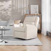 Cash Swivel Glider Rocker Recliner Chair, Manual 360 Degree Swivel Recliner Perfect for Living Room, Bedroom, or Nursery in Cream Upholstery, CY-RAC-536-CRM-GG