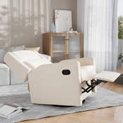 Cash Swivel Glider Rocker Recliner Chair, Manual 360 Degree Swivel Recliner Perfect for Living Room, Bedroom, or Nursery in Cream Upholstery, CY-RAC-536-CRM-GG