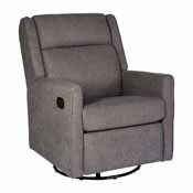 Cash Swivel Glider Rocker Recliner Chair, Manual 360 Degree Swivel Recliner Perfect for Living Room, Bedroom, or Nursery in Dark Gray Upholstery, CY-RAC-536-DKGRY-GG
