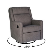 Cash Swivel Glider Rocker Recliner Chair, Manual 360 Degree Swivel Recliner Perfect for Living Room, Bedroom, or Nursery in Dark Gray Upholstery, CY-RAC-536-DKGRY-GG