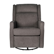 Cash Swivel Glider Rocker Recliner Chair, Manual 360 Degree Swivel Recliner Perfect for Living Room, Bedroom, or Nursery in Dark Gray Upholstery, CY-RAC-536-DKGRY-GG