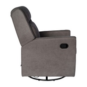 Cash Swivel Glider Rocker Recliner Chair, Manual 360 Degree Swivel Recliner Perfect for Living Room, Bedroom, or Nursery in Dark Gray Upholstery, CY-RAC-536-DKGRY-GG