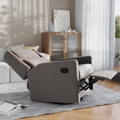 Cash Swivel Glider Rocker Recliner Chair, Manual 360 Degree Swivel Recliner Perfect for Living Room, Bedroom, or Nursery in Dark Gray Upholstery, CY-RAC-536-DKGRY-GG