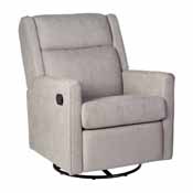 Cash Swivel Glider Rocker Recliner Chair, Manual 360 Degree Swivel Recliner Perfect for Living Room, Bedroom, or Nursery in Light Gray Upholstery, CY-RAC-536-LTGRY-GG
