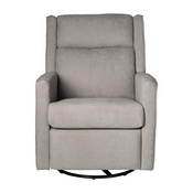 Cash Swivel Glider Rocker Recliner Chair, Manual 360 Degree Swivel Recliner Perfect for Living Room, Bedroom, or Nursery in Light Gray Upholstery, CY-RAC-536-LTGRY-GG