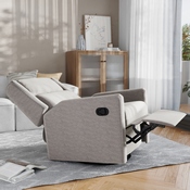 Cash Swivel Glider Rocker Recliner Chair, Manual 360 Degree Swivel Recliner Perfect for Living Room, Bedroom, or Nursery in Light Gray Upholstery, CY-RAC-536-LTGRY-GG