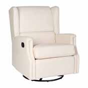 Omma Swivel Glider Rocker Recliner Chair, Manual 360 Degree Swivel Wingback Recliner Perfect for Living Room, Bedroom, or Nursery in Cream, CY-RAC-537-CRM-GG