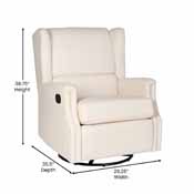 Omma Swivel Glider Rocker Recliner Chair, Manual 360 Degree Swivel Wingback Recliner Perfect for Living Room, Bedroom, or Nursery in Cream, CY-RAC-537-CRM-GG