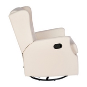 Omma Swivel Glider Rocker Recliner Chair, Manual 360 Degree Swivel Wingback Recliner Perfect for Living Room, Bedroom, or Nursery in Cream, CY-RAC-537-CRM-GG