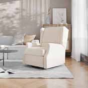 Omma Swivel Glider Rocker Recliner Chair, Manual 360 Degree Swivel Wingback Recliner Perfect for Living Room, Bedroom, or Nursery in Cream, CY-RAC-537-CRM-GG