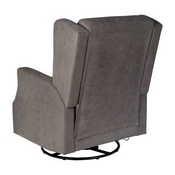 Omma Swivel Glider Rocker Recliner Chair, Manual 360 Degree Swivel Wingback Recliner Perfect for Living Room, Bedroom, or Nursery in Dark Gray, CY-RAC-537-DKGRY-GG