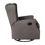 Omma Swivel Glider Rocker Recliner Chair, Manual 360 Degree Swivel Wingback Recliner Perfect for Living Room, Bedroom, or Nursery in Dark Gray, CY-RAC-537-DKGRY-GG