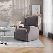 Omma Swivel Glider Rocker Recliner Chair, Manual 360 Degree Swivel Wingback Recliner Perfect for Living Room, Bedroom, or Nursery in Dark Gray, CY-RAC-537-DKGRY-GG