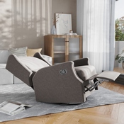 Omma Swivel Glider Rocker Recliner Chair, Manual 360 Degree Swivel Wingback Recliner Perfect for Living Room, Bedroom, or Nursery in Dark Gray, CY-RAC-537-DKGRY-GG